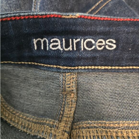 Maurices Women's High Rise Flare Whiskering Distressed Women's Jeans 12 - Picture 3 of 4
